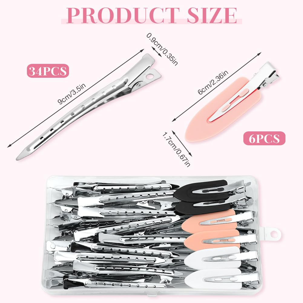 Fermagli per Capelli Professionali, 40 Pezzi Becchi D'oca per Capelli, Metallo Fermagl, Capelli Styling Clip per Capell, per acconciature Donna Ragazza Hair Clip - 3