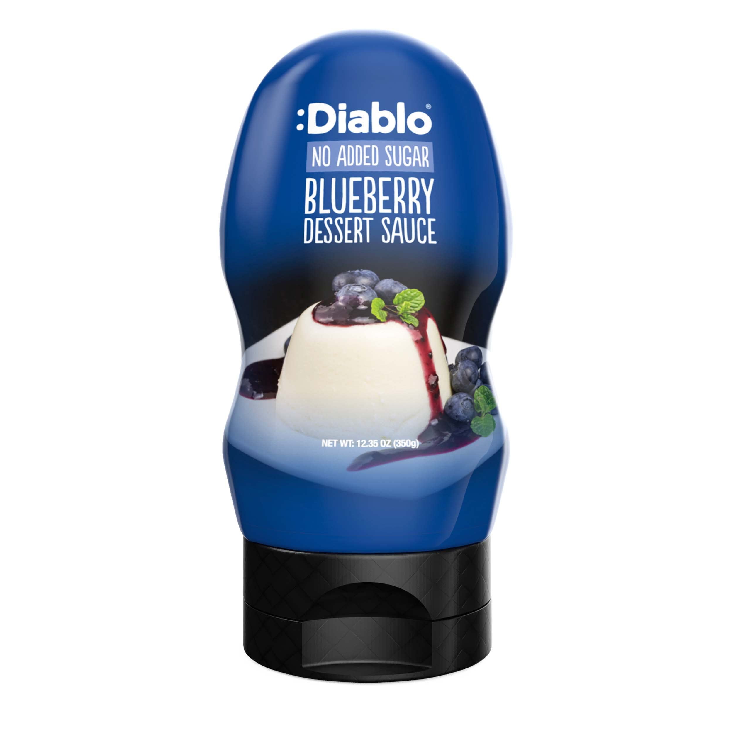 Diablo Sugar Free Dessert Sauce - Gluten-Free Syrup, Drizzle Sweetener, Keto Friendly Flavoring Topping, Perfect for Gifting, No Added Sugar - Blueberry, 350g, 12.35oz - 1 Pack