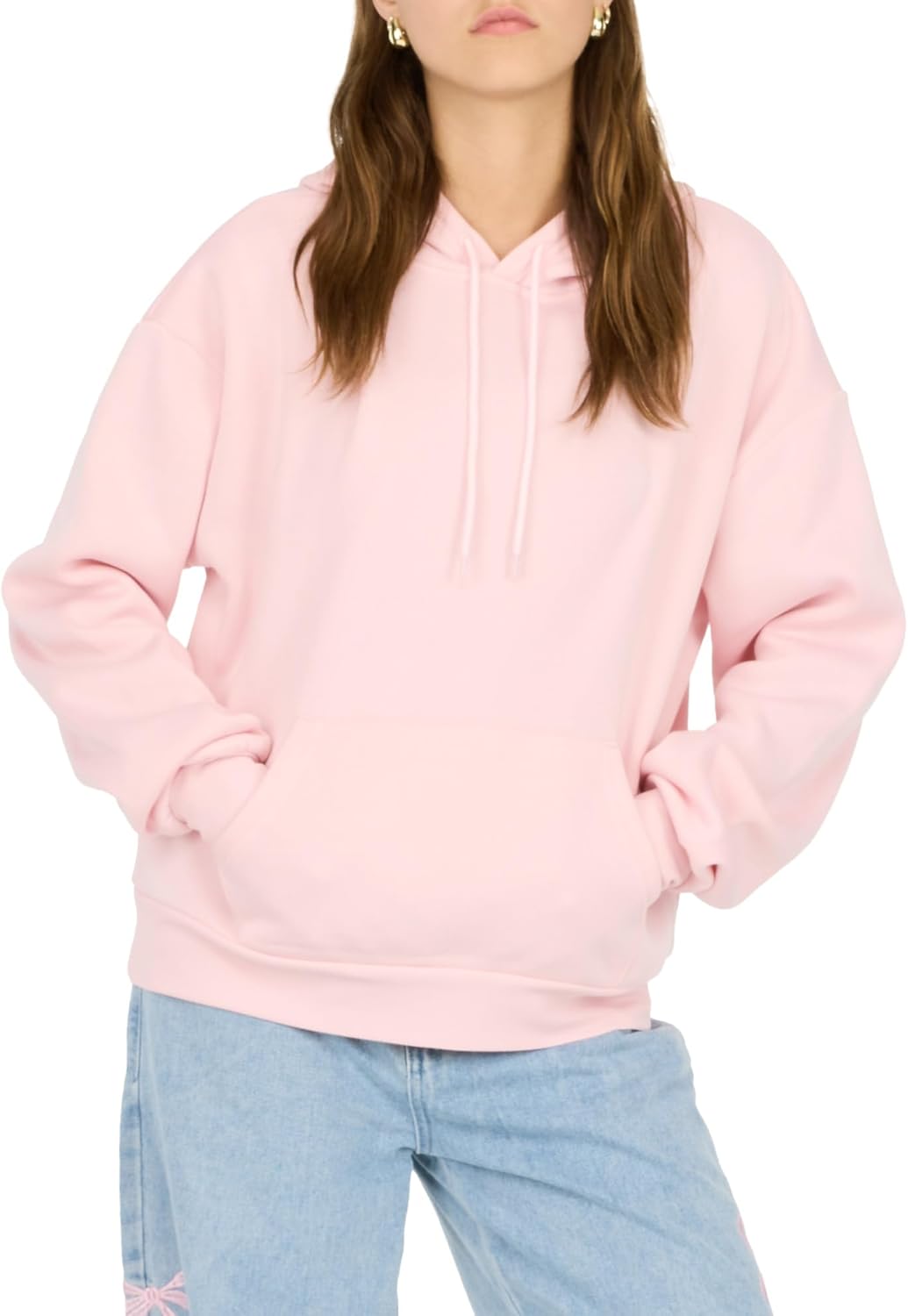Forever 21 womens Oversized Fleece Hoodie With Kangaroo Pocket