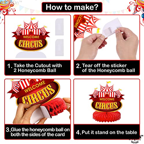 Image of KatchOn, Carnival Centerpieces for Tables Decorations - Pack of 9 | Circus Theme Party Decorations | Circus Table Decorations | Carnival Theme Party Decoration | Carnival Birthday Party Supplies
