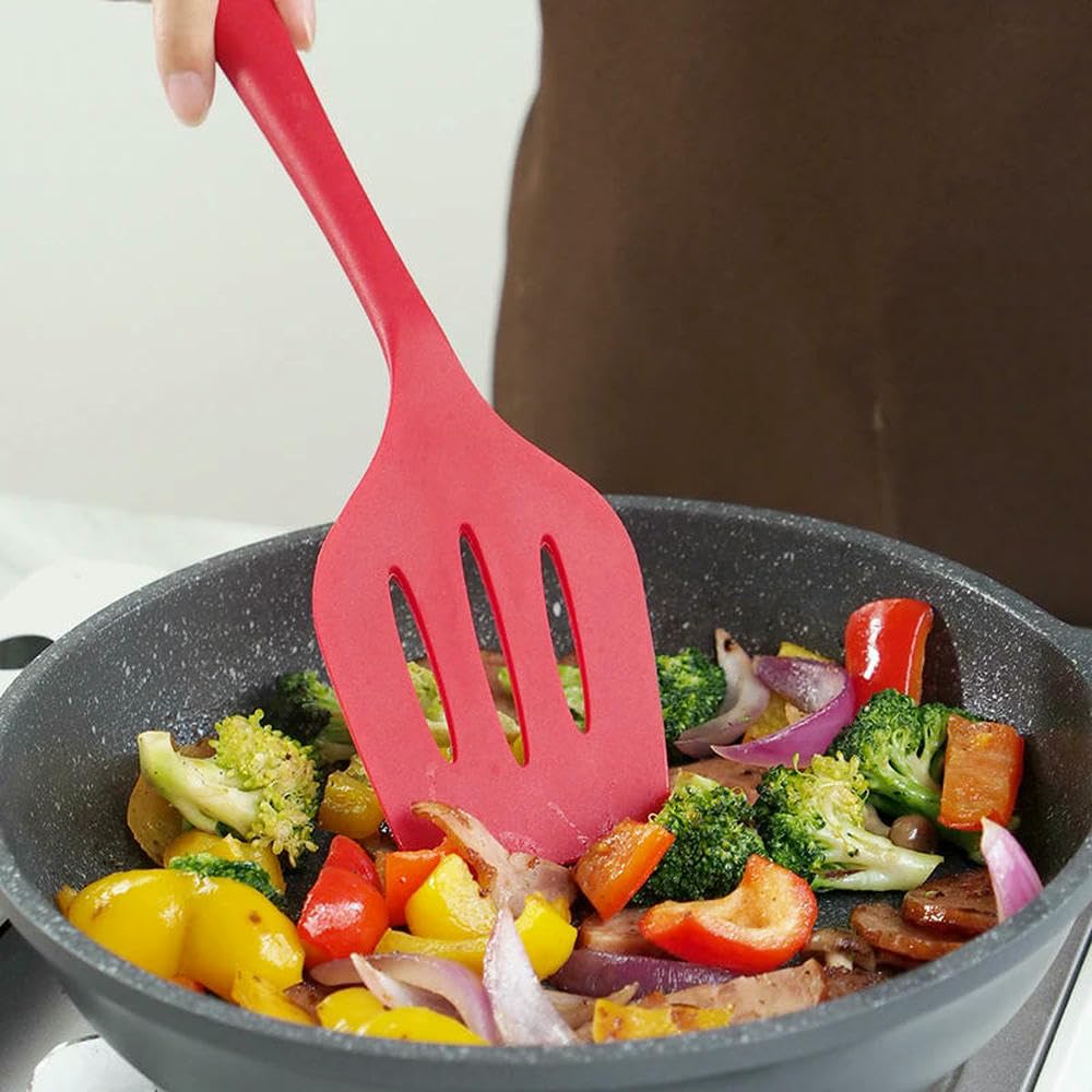 WLDMA Lot de 5 spatules de cuisine antiadhésives en silicone de qualité alimentaire résistant à la chaleur Ustensiles de cuisine