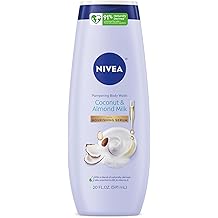 NIVEA Pampering Coconut and Almond Milk Body Wash with Nourishing Serum, Moisturizing Body Wash for Women, Enriched with Provitamin B5 and Vitamin E, 20 Fl Oz Bottle