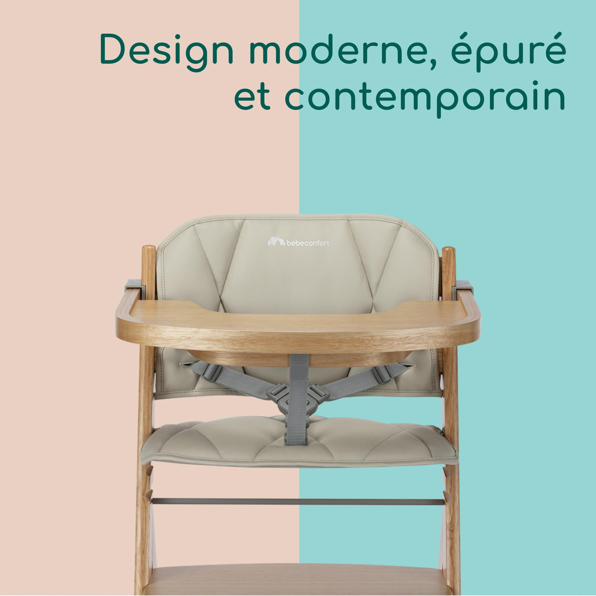 Bebeconfort Timba 2 Coussin Confort, Coussin Extra-Moelleux, Rembourrage Supplémentaire, Facile à Nettoyer, Lavage en Machine, Design Intelligent et Moderne, Facile à Fixer et Enlever, Graphic