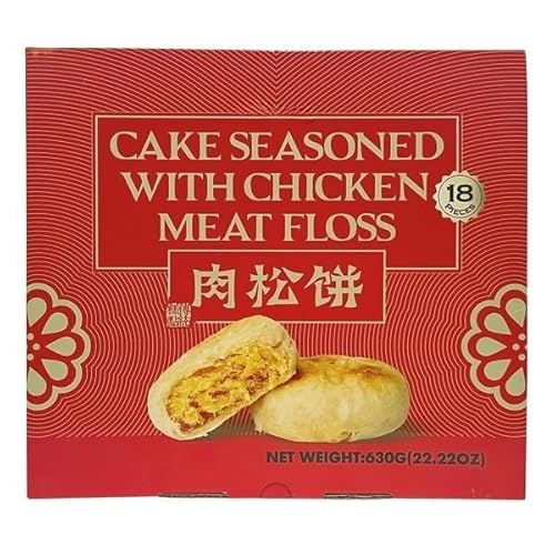 Cake With Chicken Meat Floss , [ Shredded Chicken Meat, Mung Bean, Sugar, Soybean Oil Salt , Mung Bean, Sugar, Soybean Oil, Water, Sorbitol Solution, Salt, Potassium Sorbate, Sodium Propionate, Sodium Bicarbonate, Calcium Carbonate. ] 18 Count ..[ 22.22 oz , 1.3 pound ]