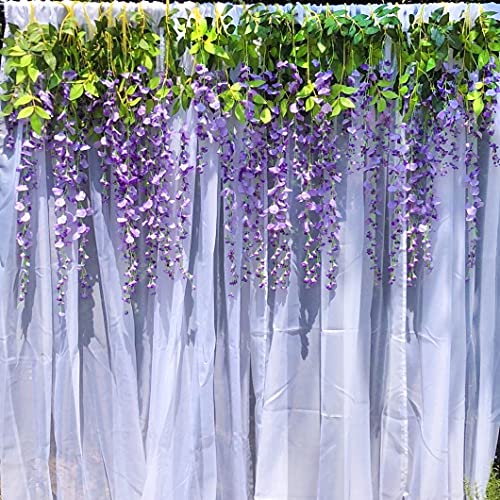 Dearhouse 6 Pieces 3.6 Feet Artificial Wisteria Garland, Artificial Flowers Garland Silk Wisteria Vine Hanging Flower For Wedding Home Party Garden Outdoor #TOP7