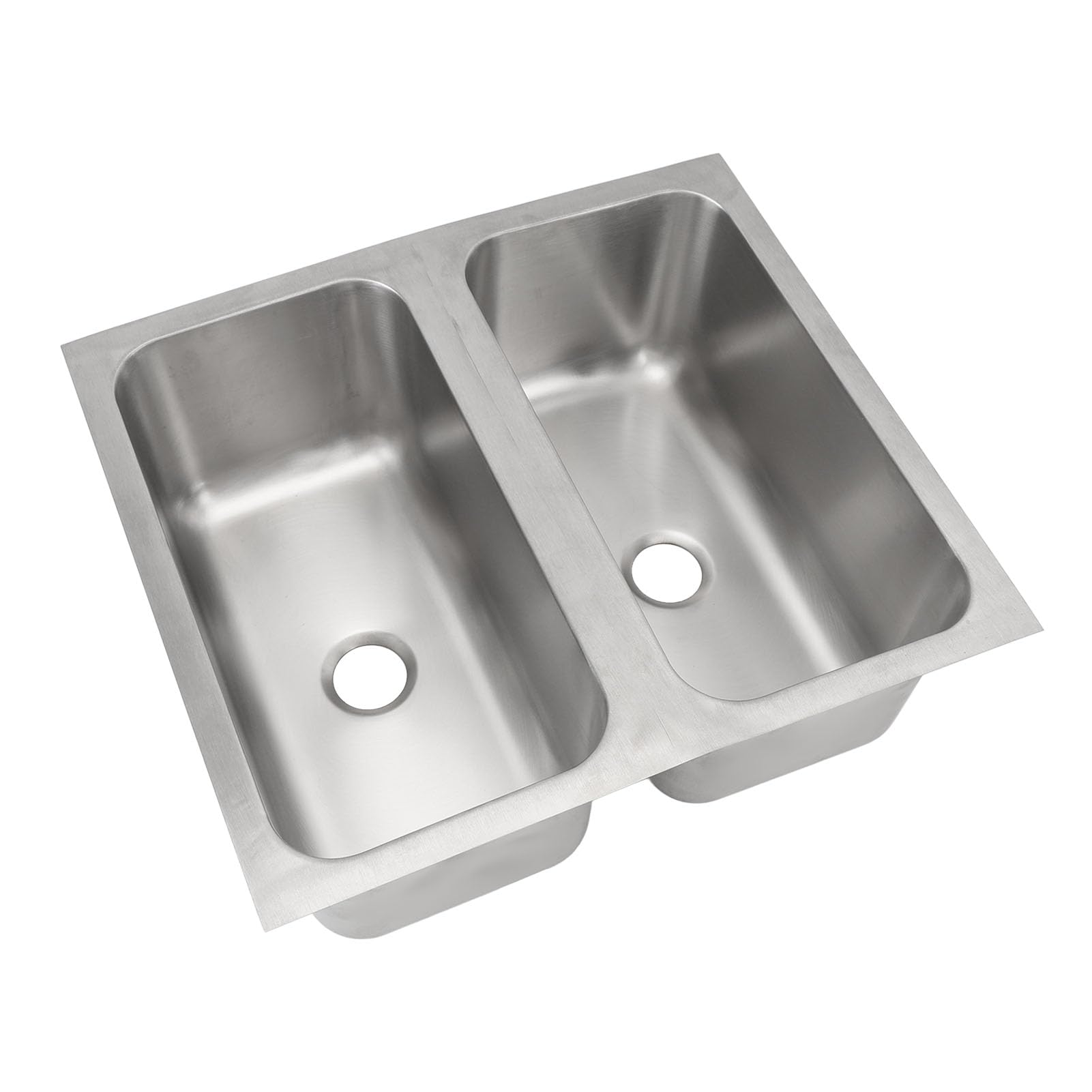 RV Sink 304 Stainless Steel Square Kitchen Double Bowl Sink with 40mm Drain Outlet for Caravan Boat Motorhome Truck