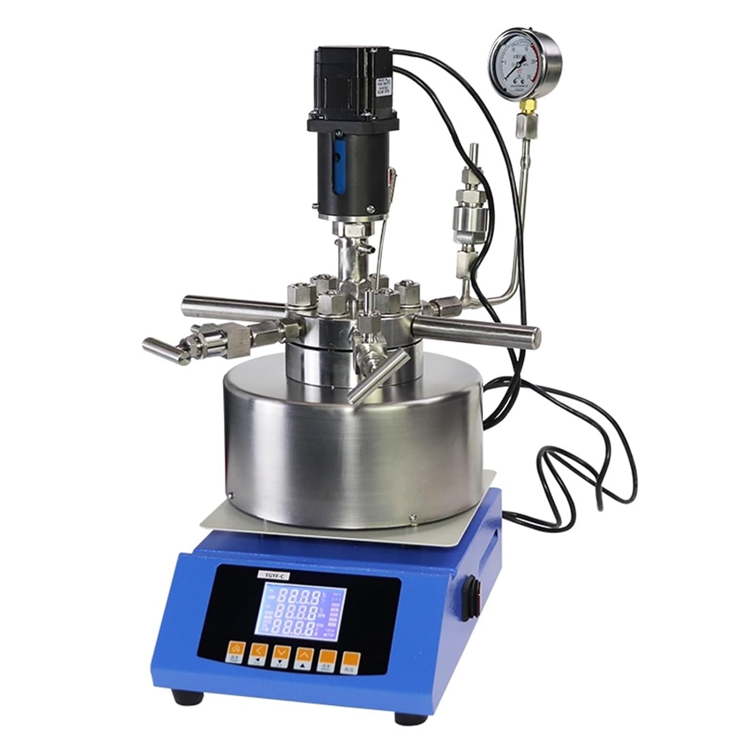 High Pressure Reactor Autoclave 50-1000ml 22Mpa 350℃ Mechanical Stirring Heat Transfer Oil Heating, Compatible for Laboratory Equipment(TGYF-50ml,AU_110V)
