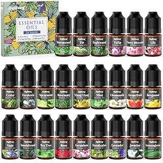 Essential Oils Set, 24 Scents Pure Fragrance Oils for Candle & Soap Making, Long Lasting Natural Scent for Diffuser, Humidifier & Body Massage, Aromatherapy, 6ml/0.2oz Each