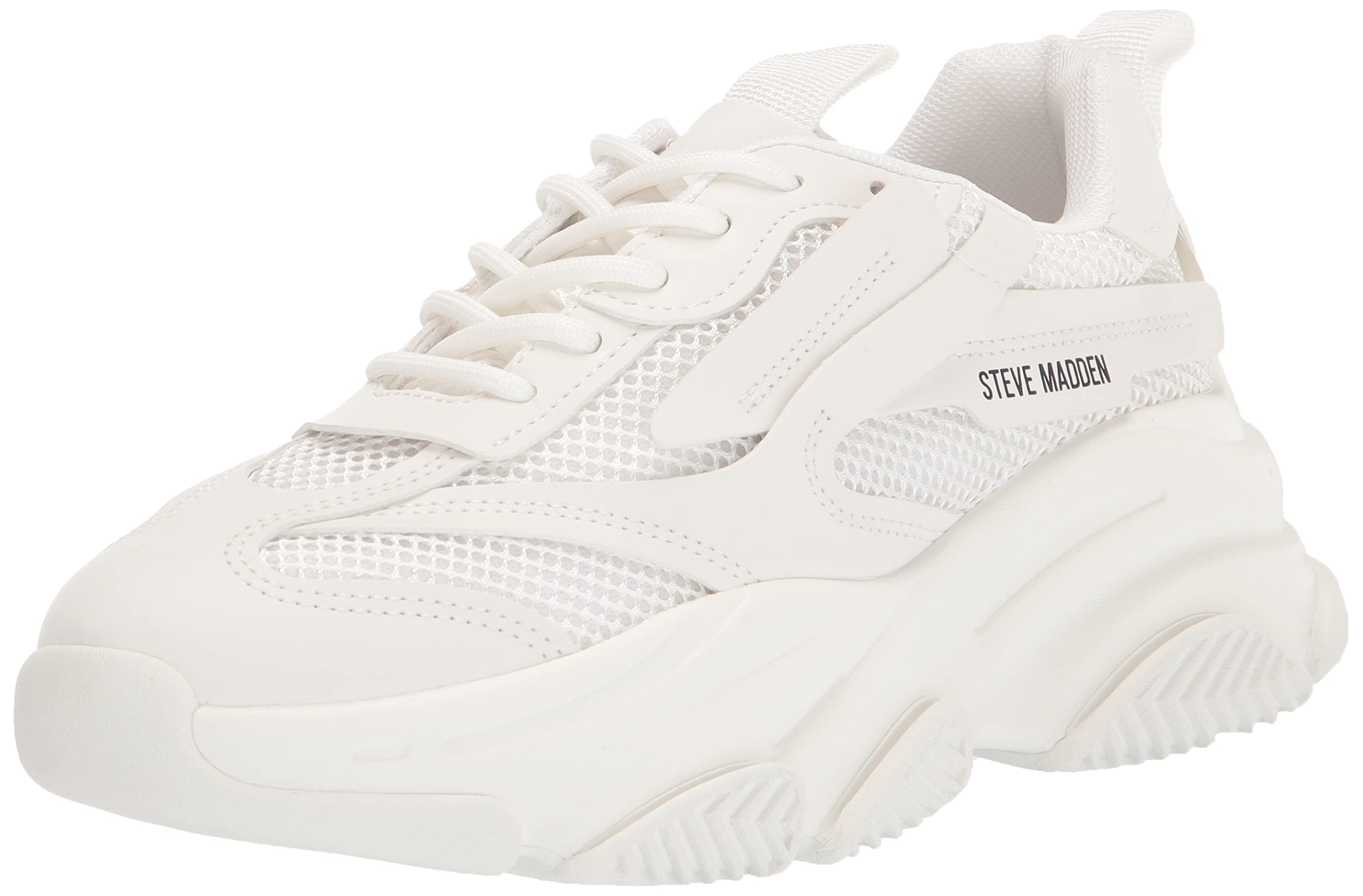 Steve Madden Women's Possession Sneaker, White, 6.5 UK