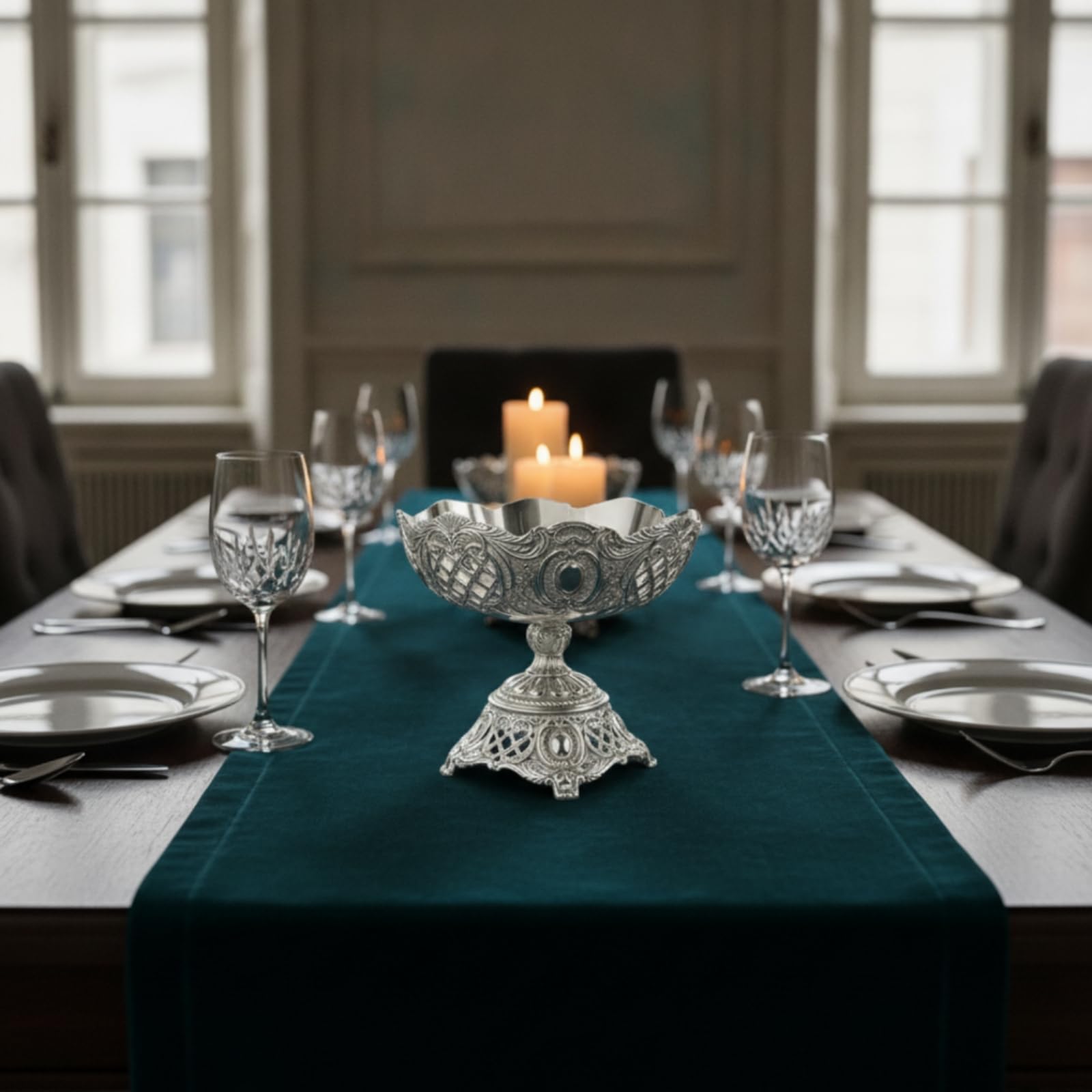 Servierschale mit Fuß versilbert Gebäckschale mit Fuß durchbrochen Servierschale Ständer für Gastgeber, Kaffeetafel, Tischdeko, Hochzeit, Silberne Zweistöckige Obstschale