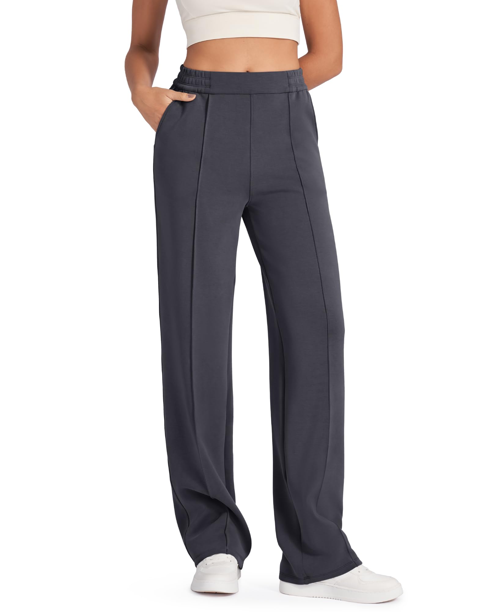 G4Free Smoofit Modal Soft Women Wide Leg Sweatpants with Pockets Yoga Pants Casual Lounge Trousers Petite/Regular/Tall