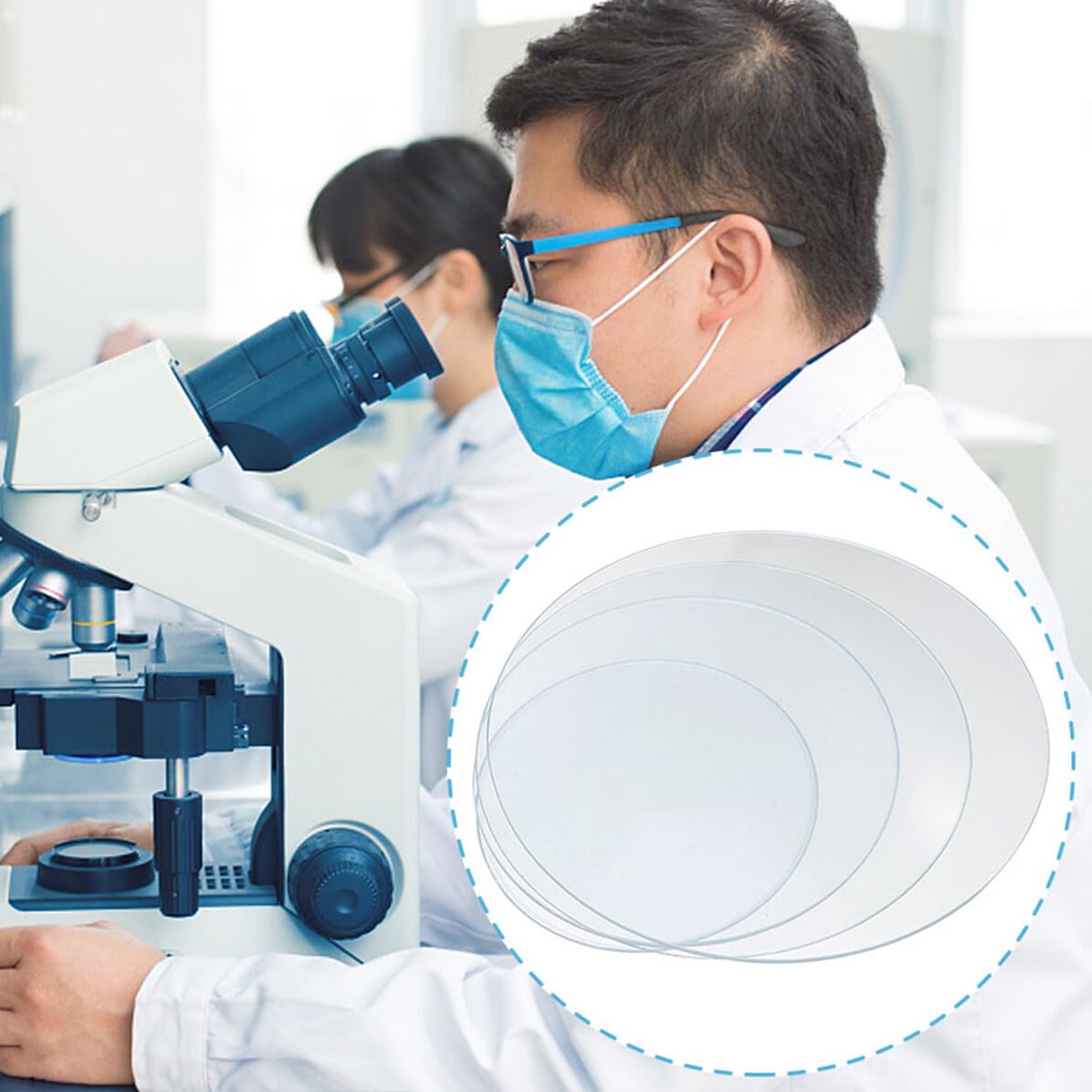 SOLUSTRE 4 Stück Teiliges Labor uhrenglas Hochtemperaturbeständigem Dickem Borosilikatglas Transparente Becherglas Abdampfschalen abdeckung Geeignet für Schule und Chemielabor