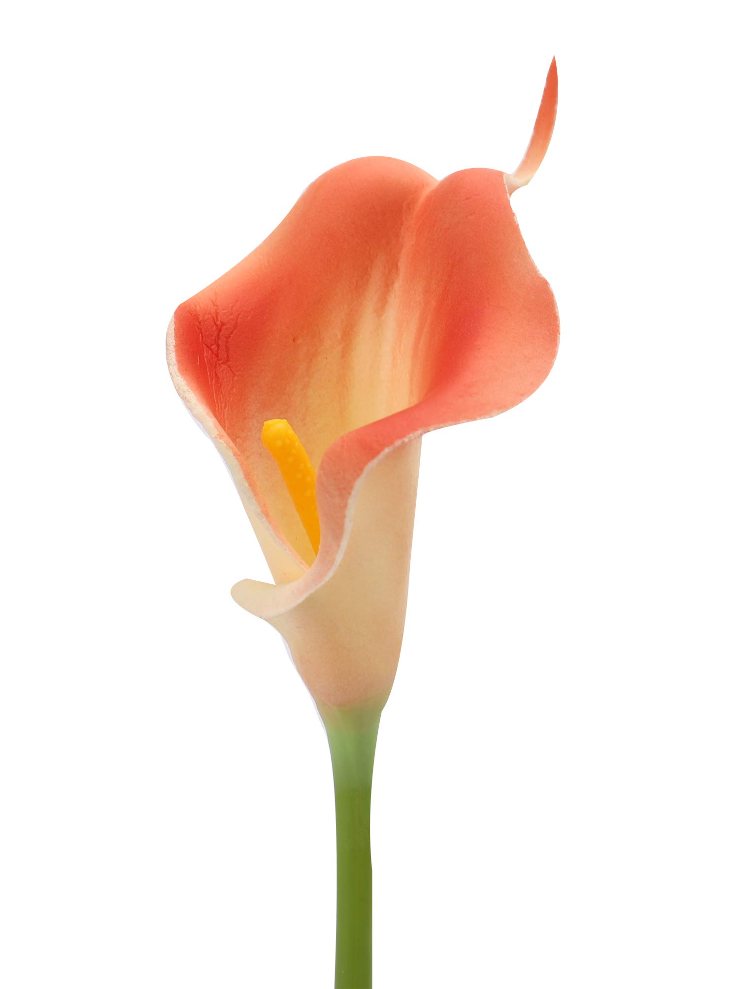 Duovlo 20 szt. Calla Lily ślubny bukiet ślubny Lataex prawdziwy dotyk sztuczny kwiat dekoracja na imprezę do domu (ciemny szampan)
