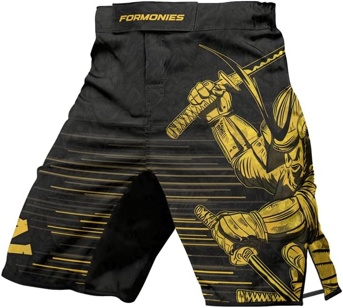 FORMONIES Samurai BJJ Fight Shorts for Men – No-Gi Training Shorts for MMA, Grappling & Wrestling