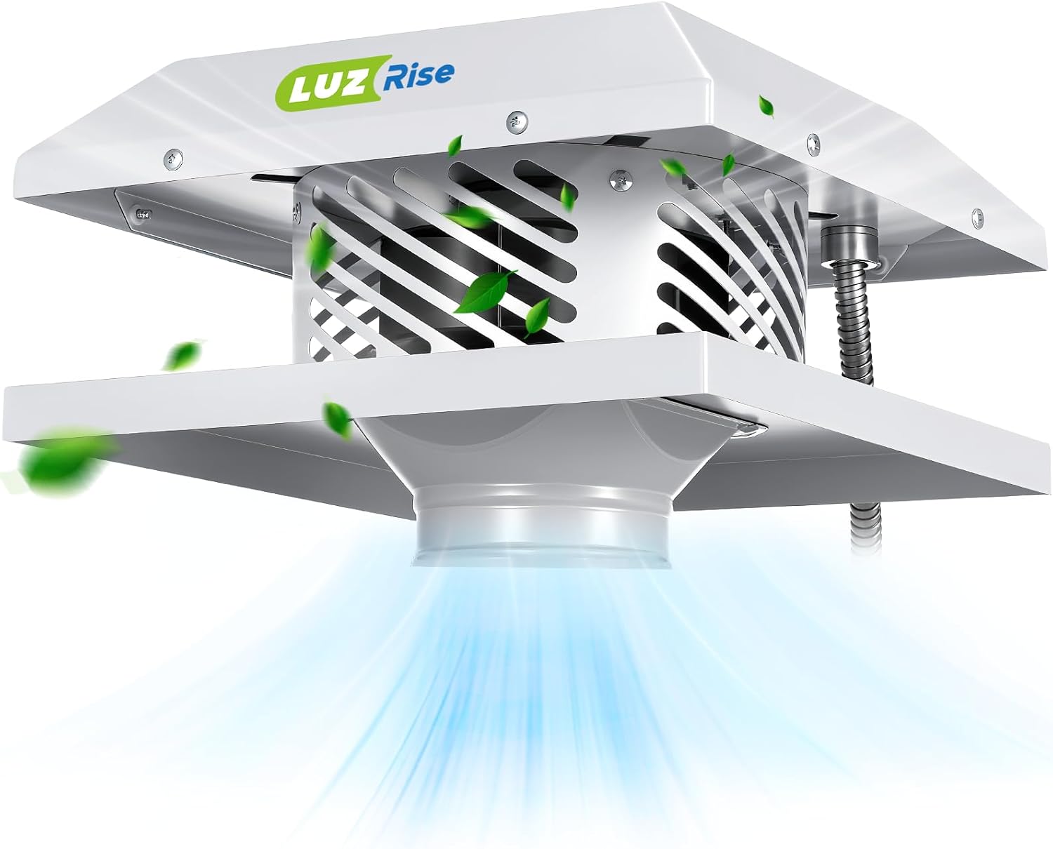 Roof Exhaust Fan Centrifuge Attic Fan 2900 RPM, IP67 Waterproof, Roof Ventilation Fan with Galvanized Steel Sheet for Roof/Garage/RV/Confined Space, Plug-and-play or DIY Wired Control (100IZR)