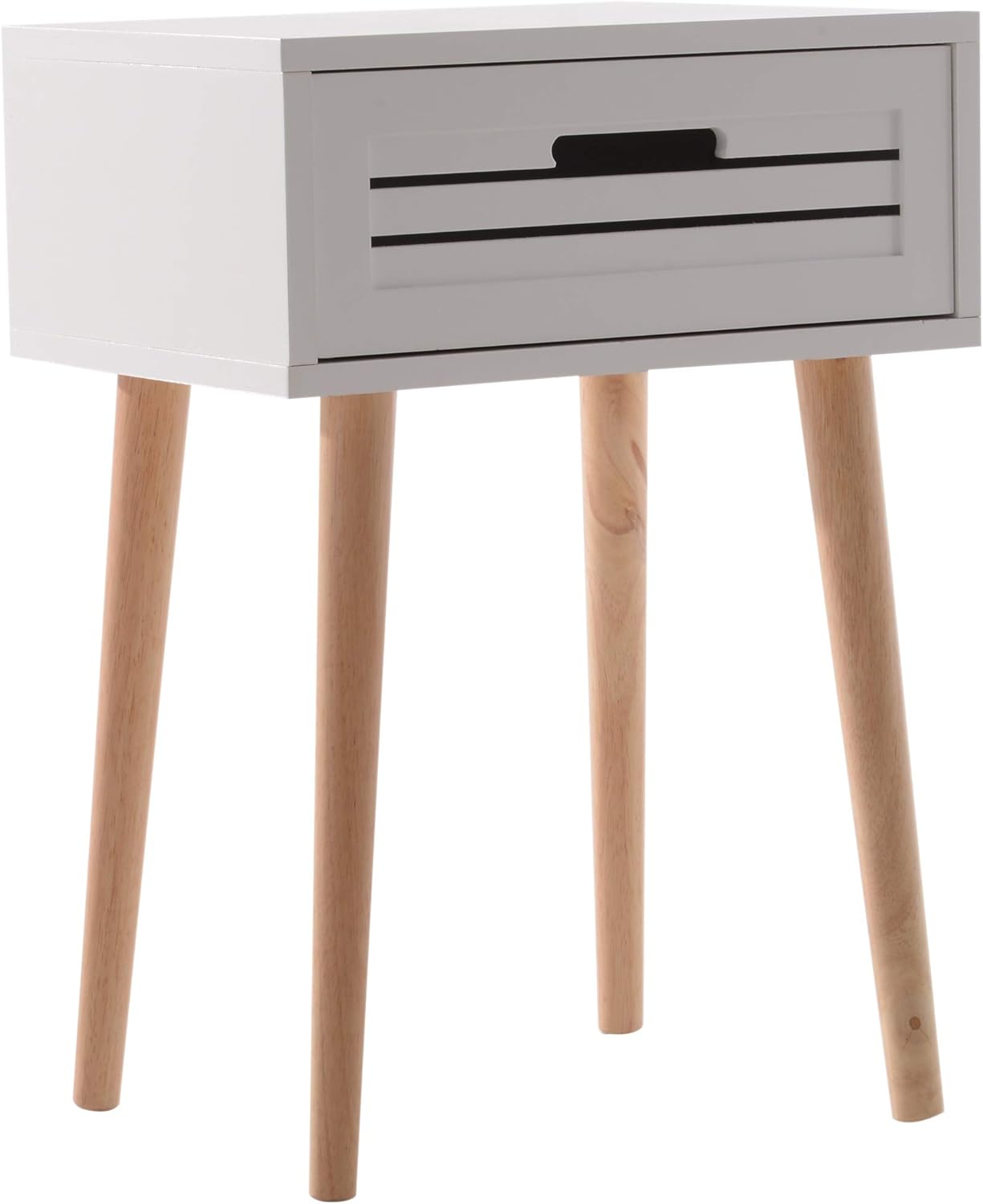 Freestanding Retro Style Bedside Table 1 Drawer Storage