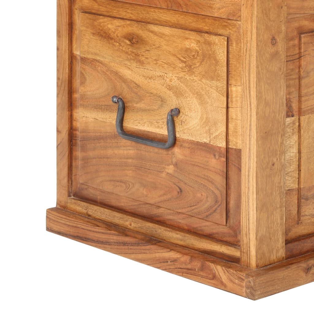Générique Cassapanca in legno massello di acacia 40 x 40 cm, scatola portaoggetti con maniglie laterali, piano piatto utilizzabile come comodino, decorativo per interni