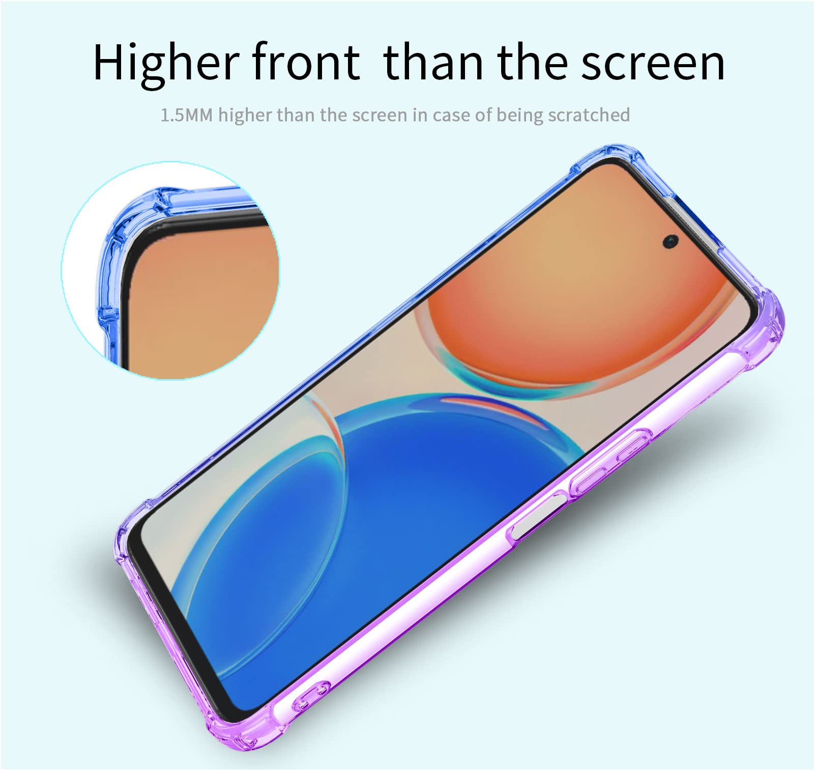 AMWEI Gradient TPU Cover Per Huawei Honor X8 Custodia Morbida Tpu Custodia Di