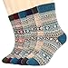 Produktbild Tencoz Wollsocken für Damen Männer Warme Dicke Bunte Farben Wollsocken Winter Wolle Damen Socken Bunte Gemusterte Stricksocken - 6pack