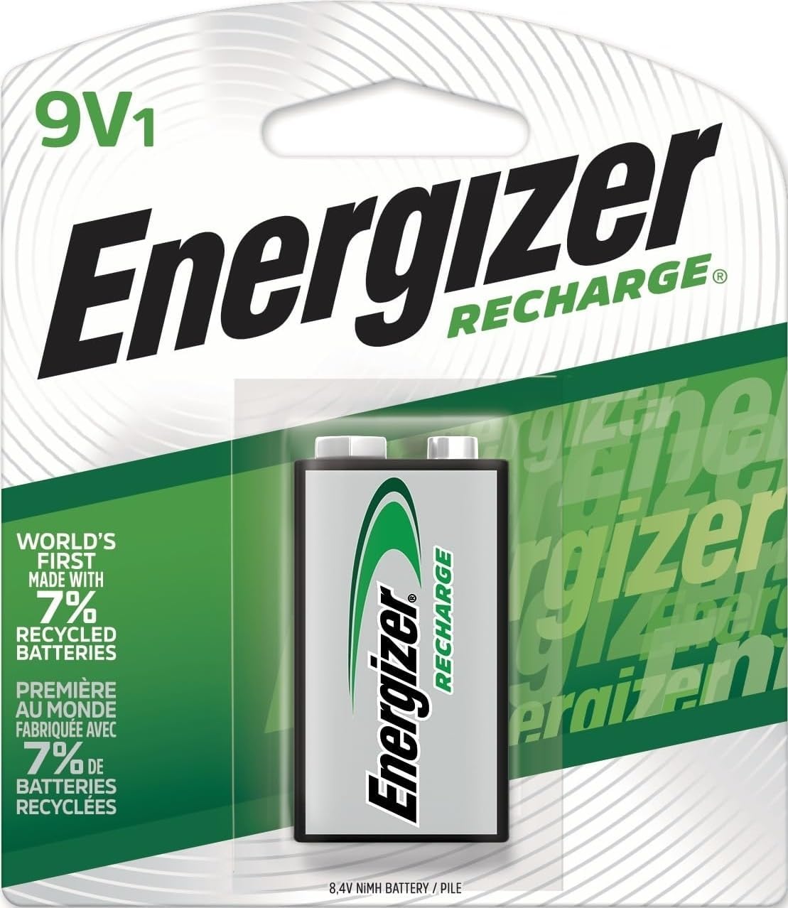Energizer Recharge Universal Rechargeable 9V Batteries, 1 Pack