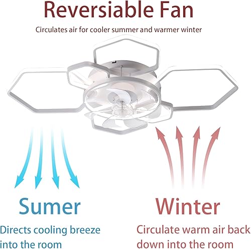 Miniatura 5 de OLUZO Lámpara de techo moderna de 40 pulgadas con ventilador, ventiladores de techo de perfil bajo con luces y control remoto y aplicación,