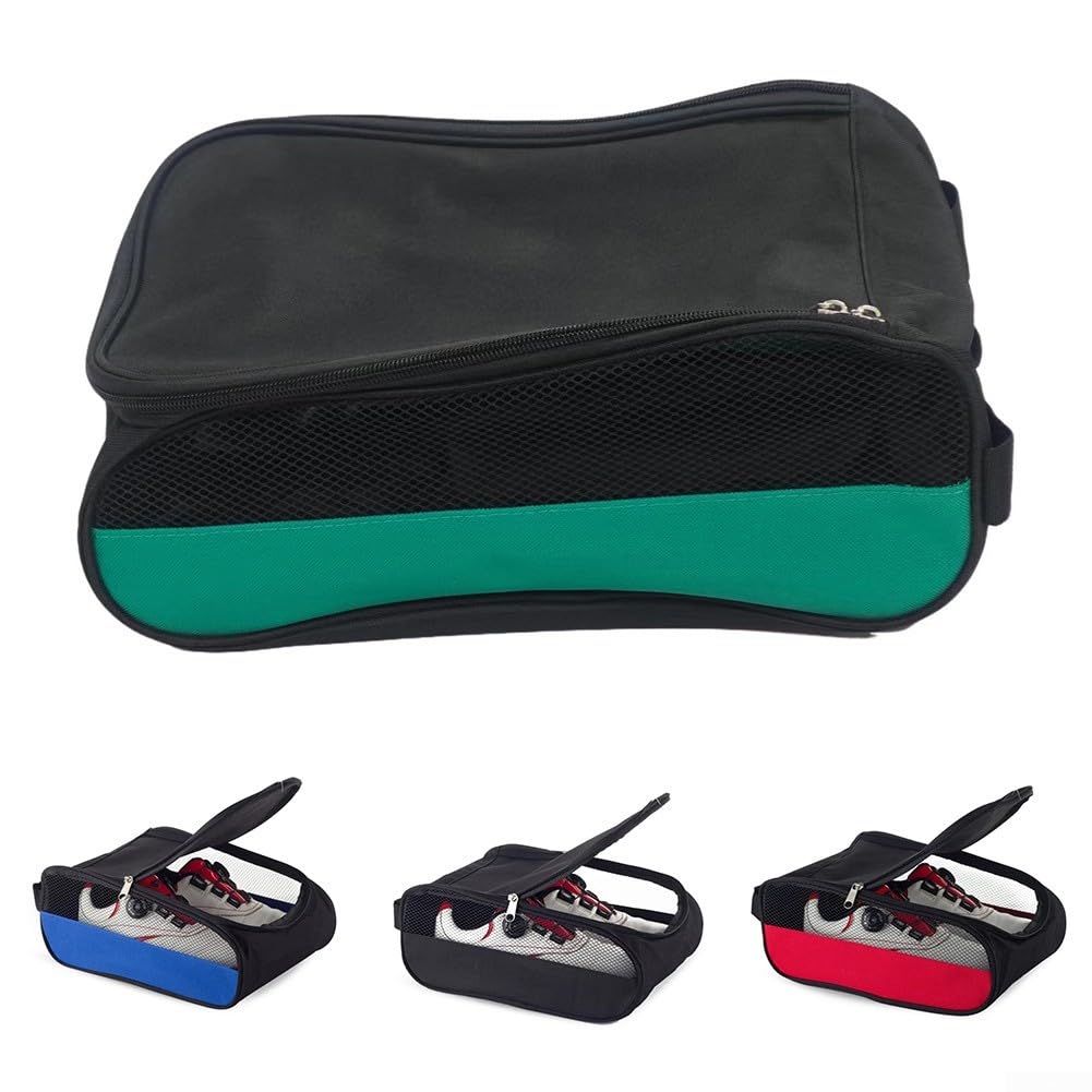 Borsa per scarpe da golf impermeabile facile da pulire e leggera in tessuto Oxford, Verde
