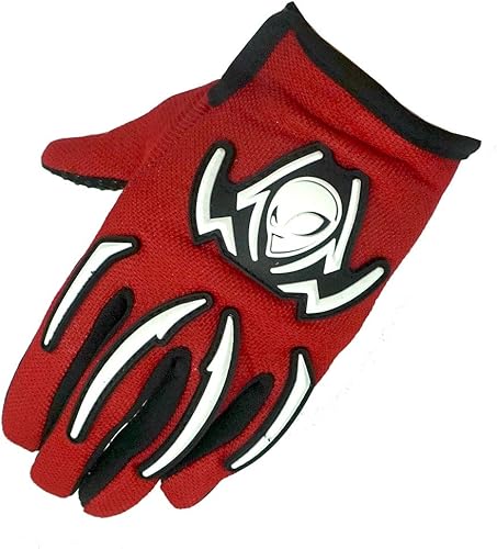 Miniatura 9 de 1Storm Casco de motocross para jóvenes BMX MX ATV Dirt Bike Casco con estrella mate rojo + gafas + guante rojo para jóvenes Bundle