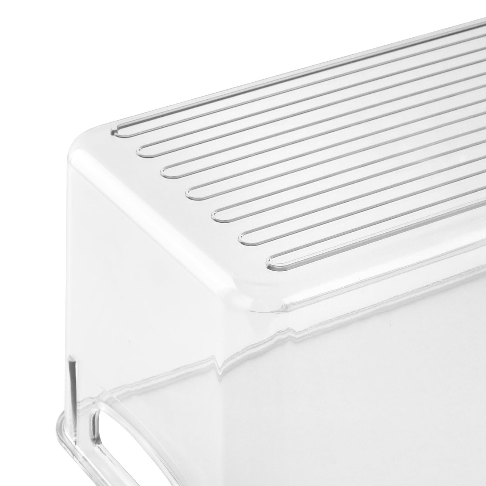 6 Organizadores para Frigorífico Apilables, Transparentes con Asas, 24,8x17,2x14 cm, Cajas de Almacenamiento PET sin BPA para Cocina, Despensa, Congelador y Armarios