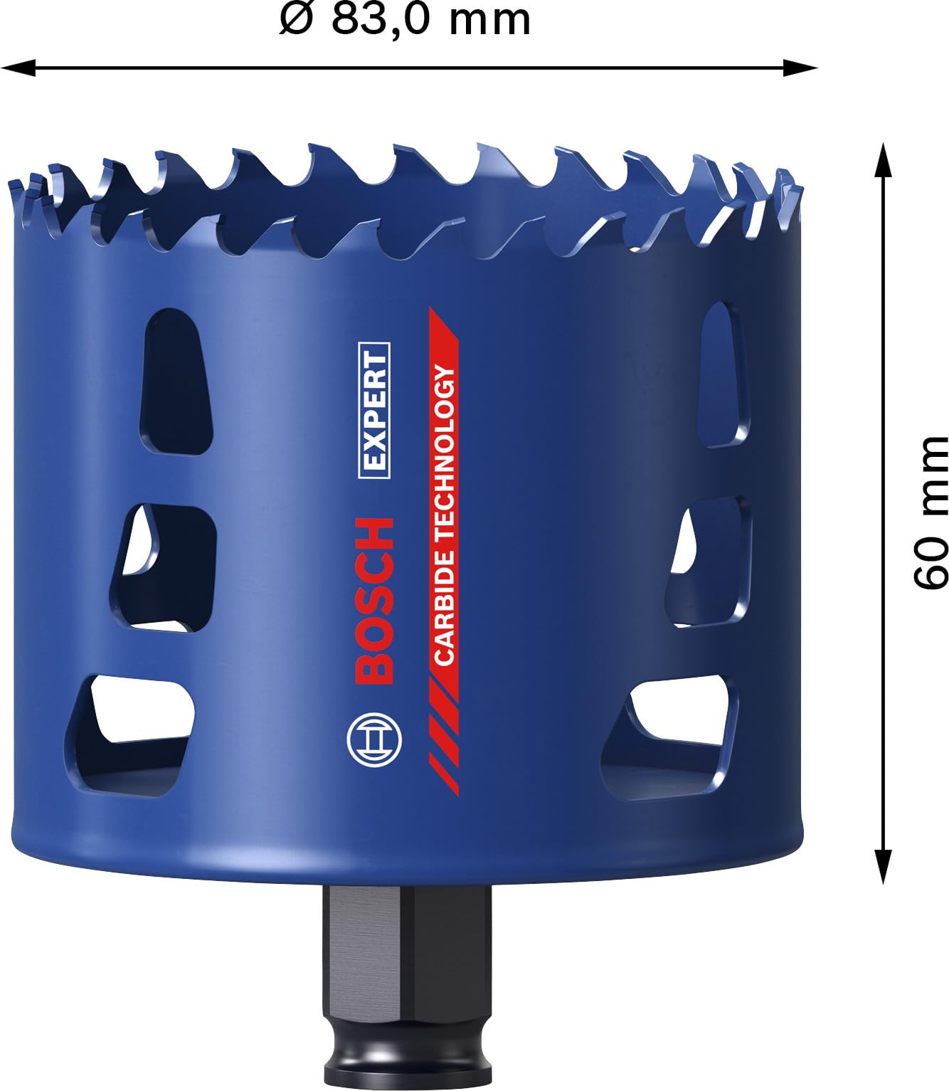 Bosch 1x Piła otwornica EXPERT Multi Material Power Change Plus (do Drewno z metalem, Cegła, Ø 83 mm, Professional Akcesoria Wiertarki)