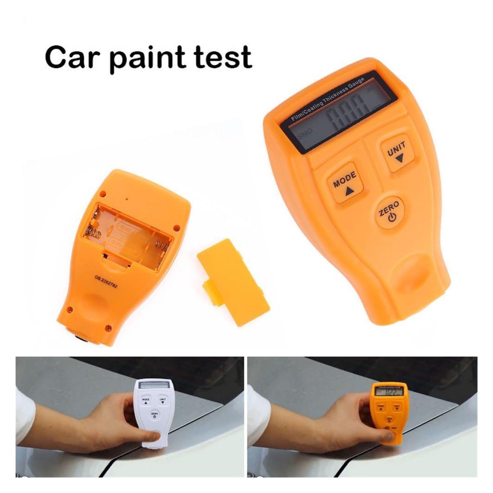 Miernik grubości Miernik Grubości Lakieru Ultradźwiękowy Tester Folii Mini Samochodowy Kontrola Na Miejscu(Yellow)