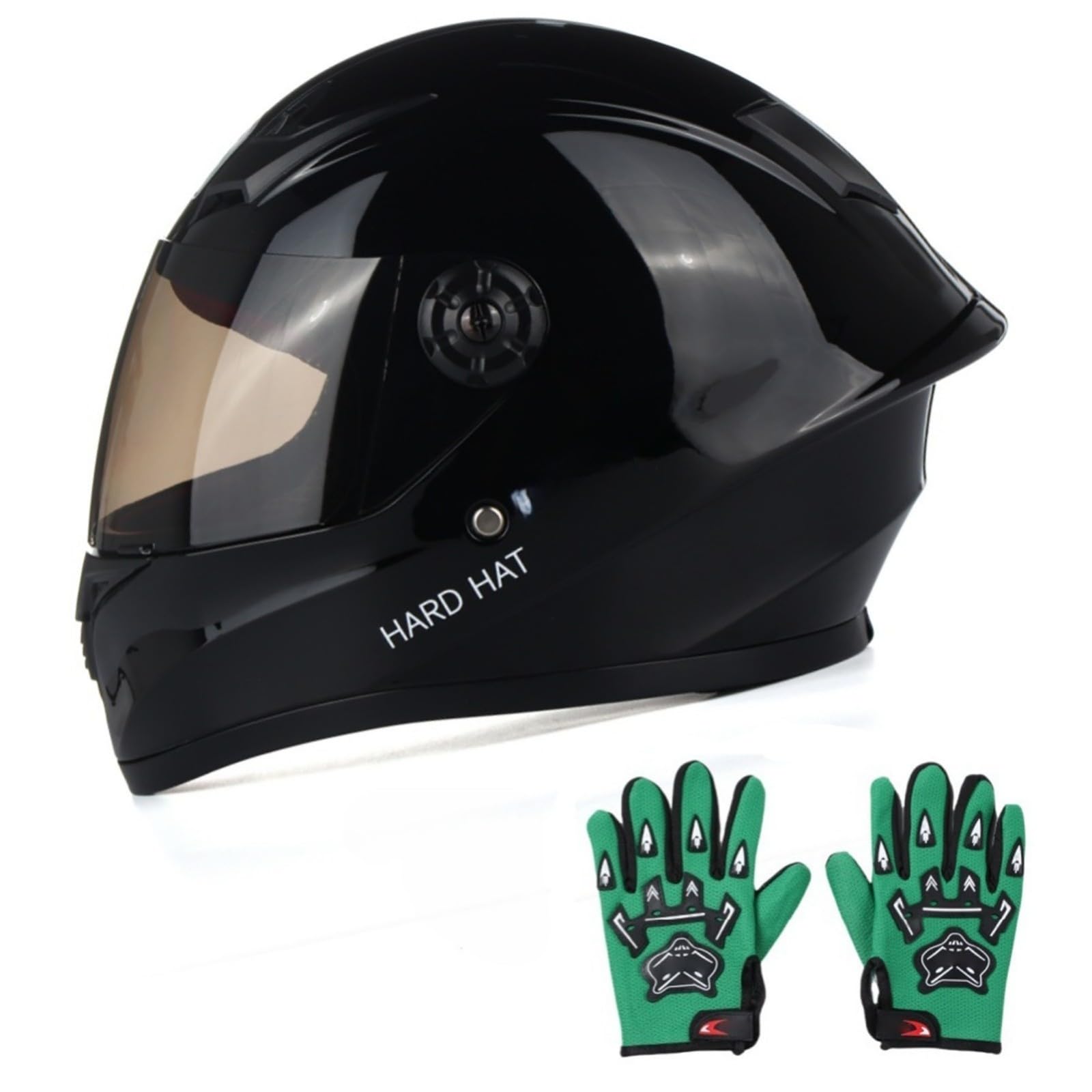 Kask dziecięcy z integralną twarzą, kask rowerowy dla chłopców i dziewcząt, kask motocyklowy z wizjerem, kask dziecięcy do jazdy na rowerze, motocyklu i skuterze 9,L (51-52 cm)
