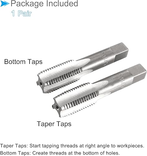 Vista 6 de Tapones de roscado a mano, rosca M14 x 1.5, herramienta métrica de aleación de acero, rosca inferior cónica