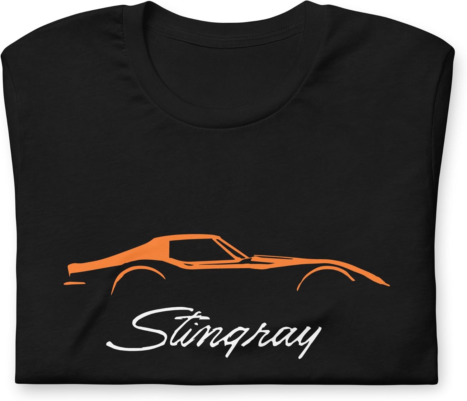 C3 Sports Car Stingray Orange Outline Silhouette 3rd Gen Vette Drivers Chevy Classic Car Owners Graphic T-Shirt