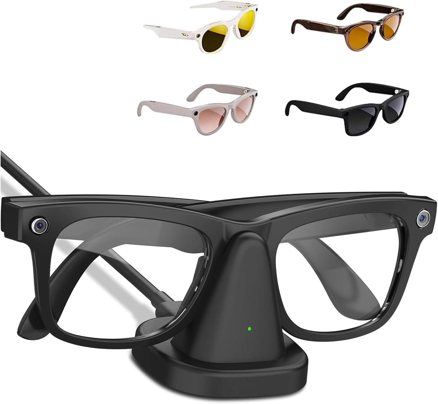 Charging Stand for RayBan Meta Smart Glasses (Gen 1 & 2), Portable Charging Station for Wayfarer/Headliner/Skyler with USB-C Cable LED Indicator Light, Ray Ban Meta Accessories Charger Dock