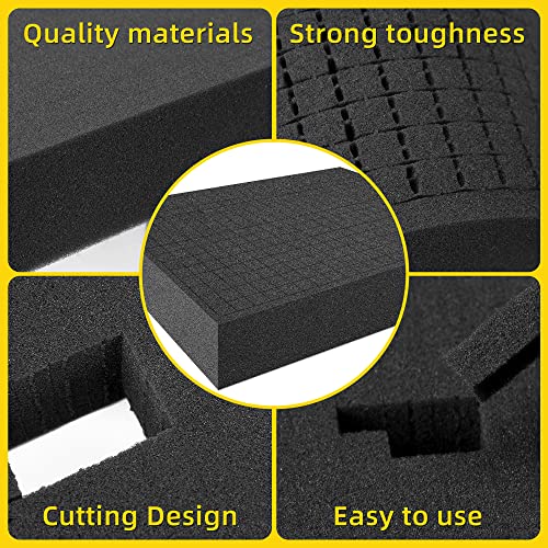DECOHS 4 PCS Pick Apart Foam Insert- 2 Size Pick and Pluck Foam- Pluck Pre Cube Sheet Foam with Bottom Use for Board Game Box Cases Storage Drawer (Length 16 Inch) by DECOHS - Image 5