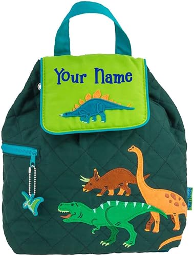 Stephen Joseph Mochila para niños - Mochila de viaje - Suministros para el regreso a clases para niños - Bolsa acolchada, Dino verde personalizado