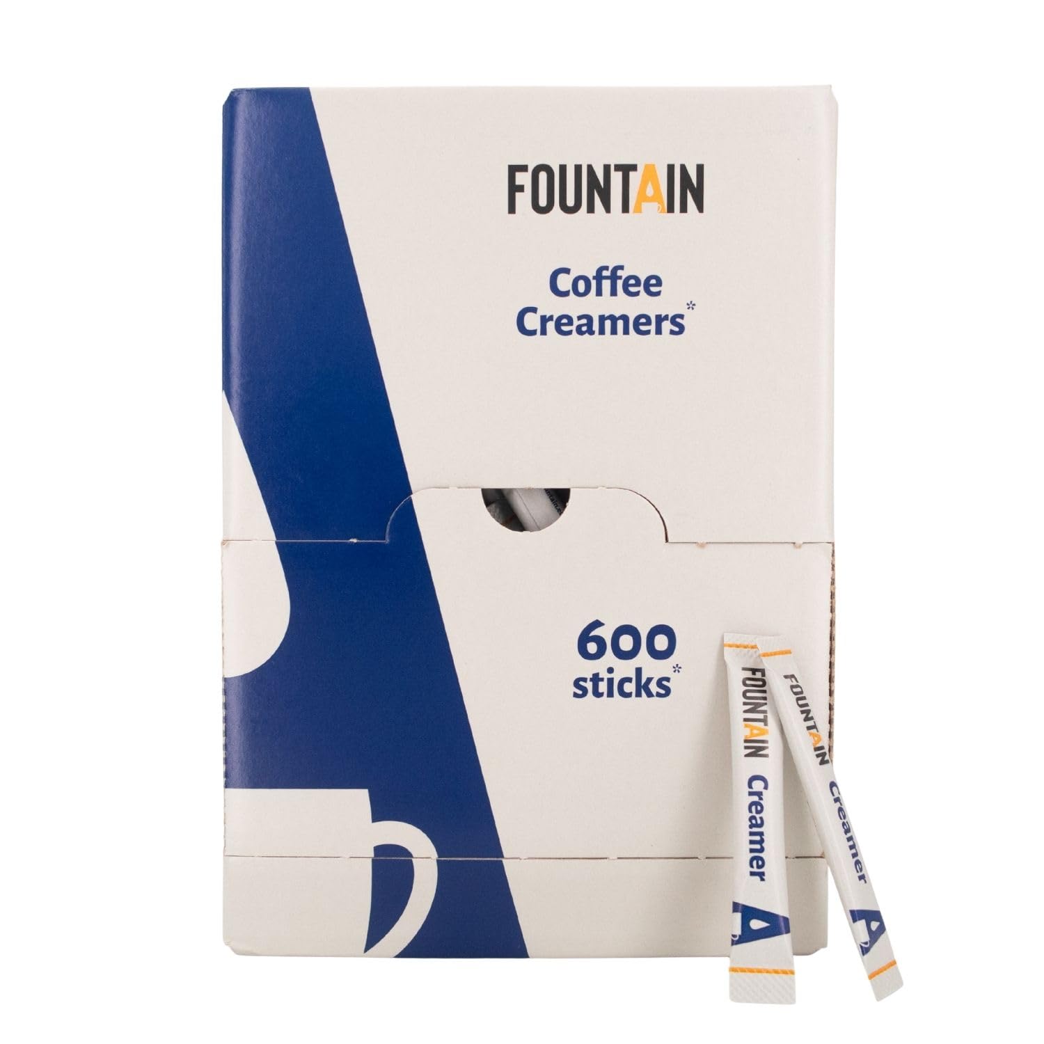 Fountain – Bustine di latte in polvere – Monodosi da 2,5 g in una scatola dispenser – per una tazza di caffè o tè – 2,5 g × 600 bustine