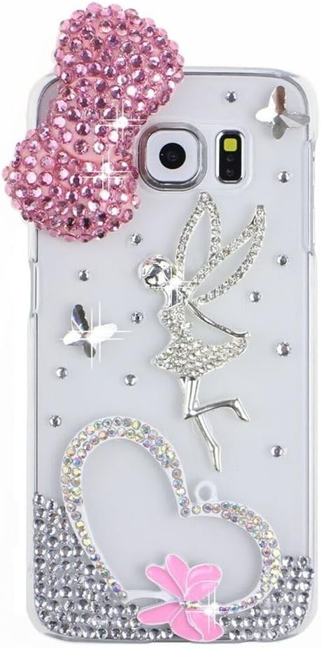S6 Edge Case,Galaxy S6 Edge Case,EVTECH 3D Handmade Fashion Crystal Rhinestone Bling Case Cover Hard Case Clear(100% Handcrafted)