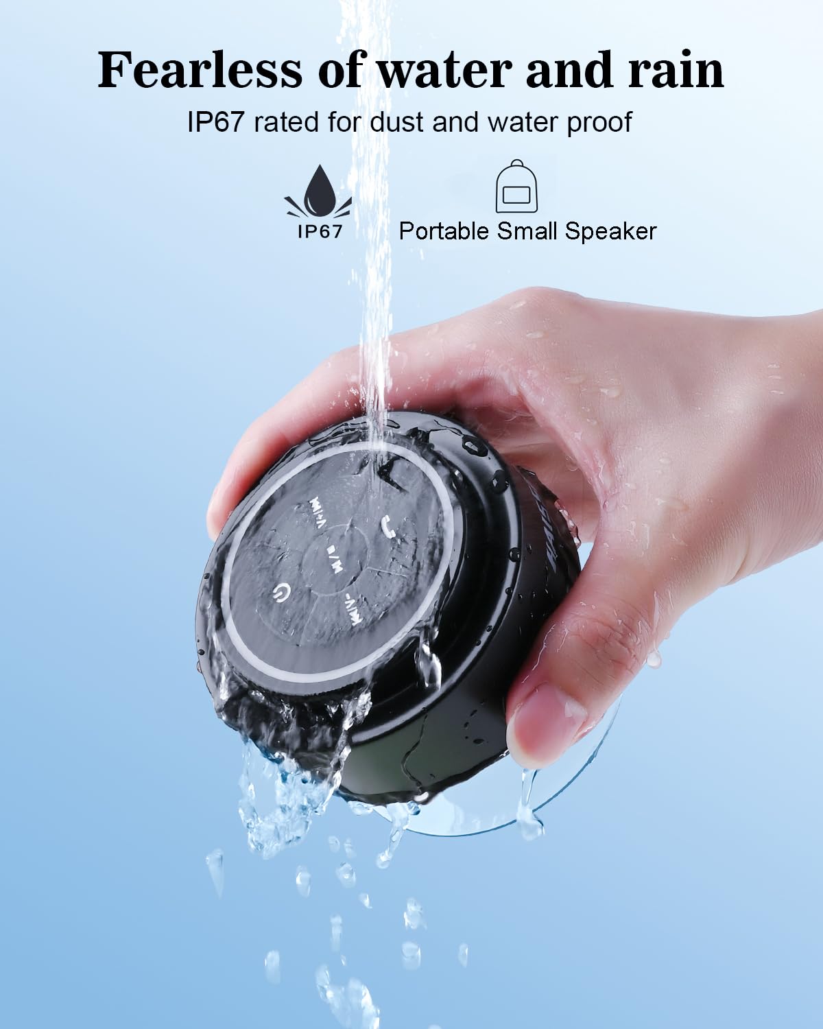 Altoparlante da doccia Bluetooth impermeabile, altoparlante portatile wireless impermeabile per piscina, altoparlante galleggiante IP67 da bagno con ventosa per campeggio, spiaggia, feste,