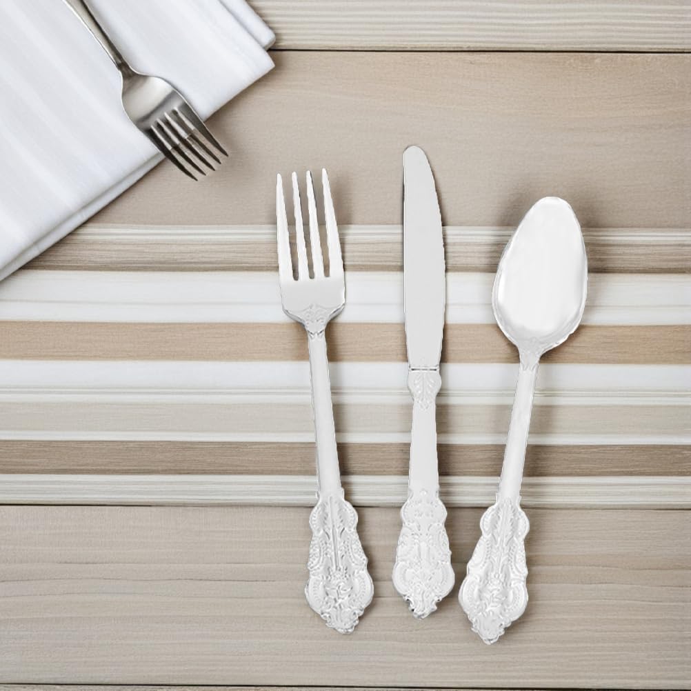 Didiseaon 1 Set Disposable Tableware Set: Plastic Cutlery Forks Spoons And Cutters For Parties Celebrations Weddings Holidays And Outdoor Picnics