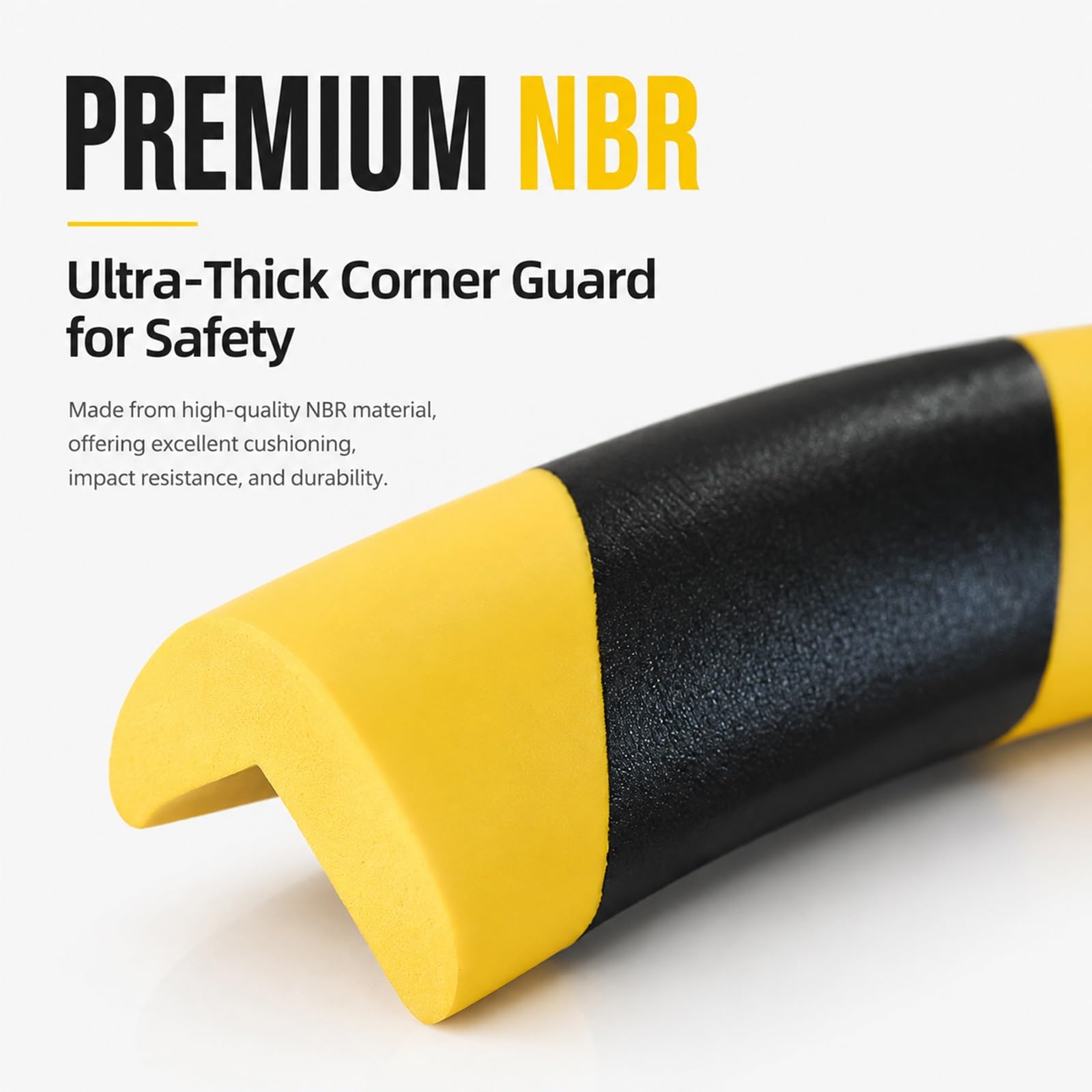 Paquete De 4 Protectores de Esquina Autoadhesivos, Resistente Protector De Borde De Espuma NBR Amarillo Y Negro, para Garage, Estanterías Y Repisas De Almacén