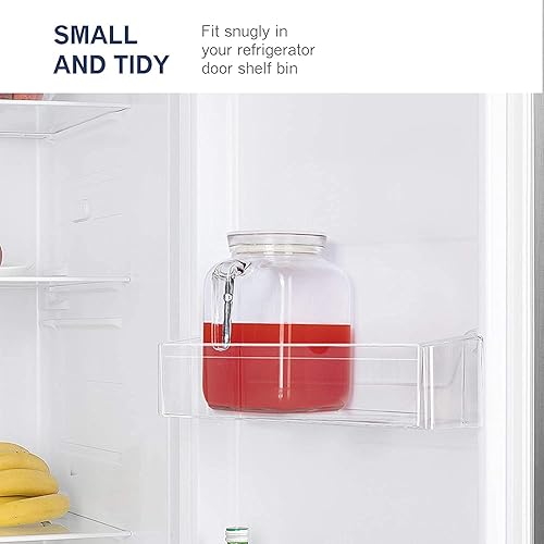 Miniatura 3 de Bormioli Rocco Jarra de vidrio con sello hermético con tapa y boquilla verde azulado, 67.75 onzas, ideal para jugo casero y té frío o para botellas