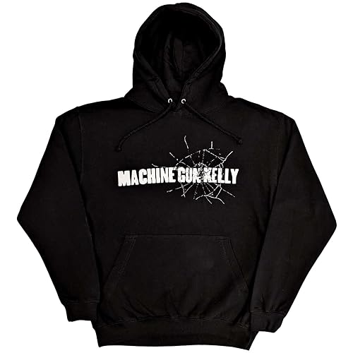 Hoodie Cracked Glass Logo Official Unisex Black Pullover Size XL