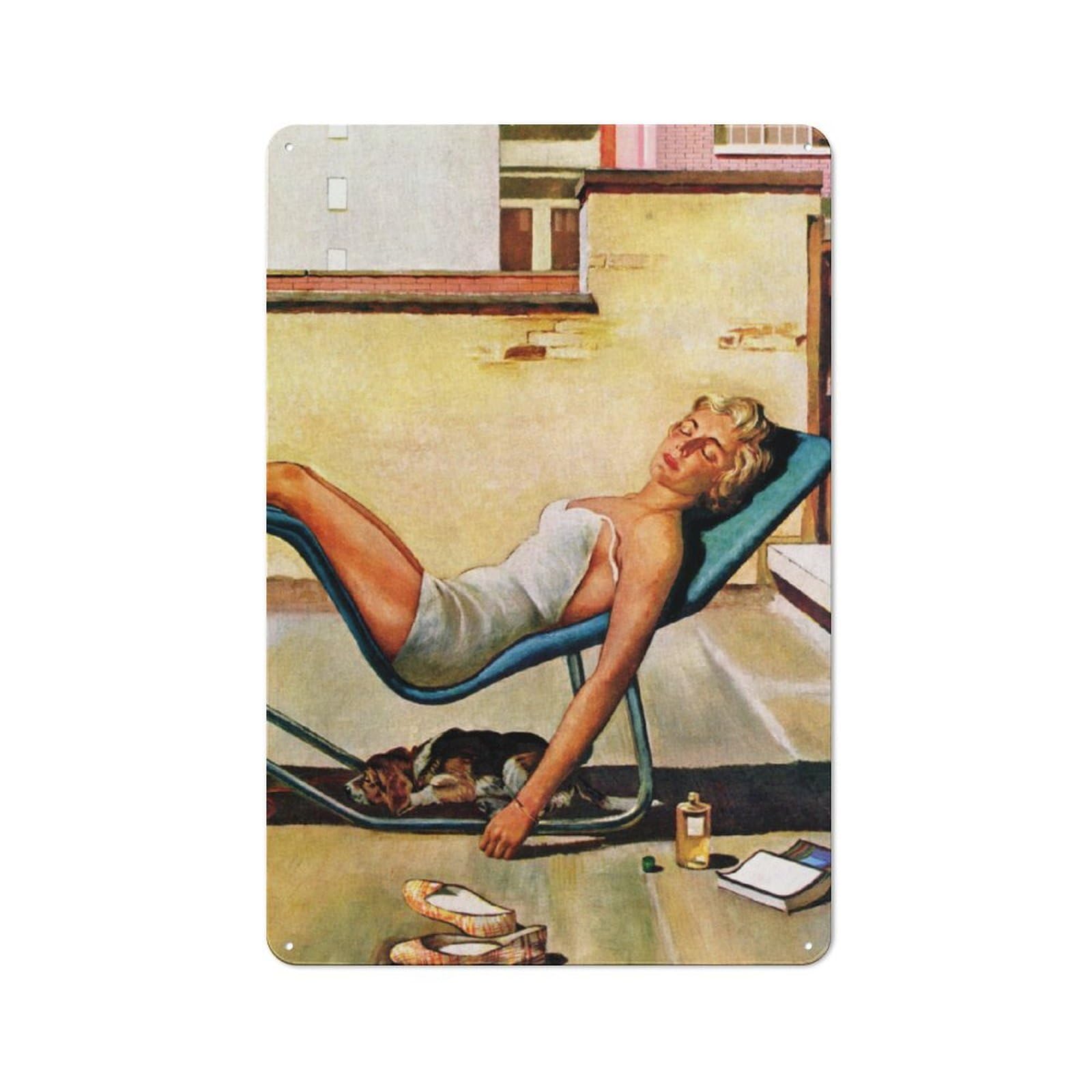 Junmoney Relax Vintage Tin Sign 30X20cm For Dining Room Or Kitchen, Suited To Dining Room Decor Fans