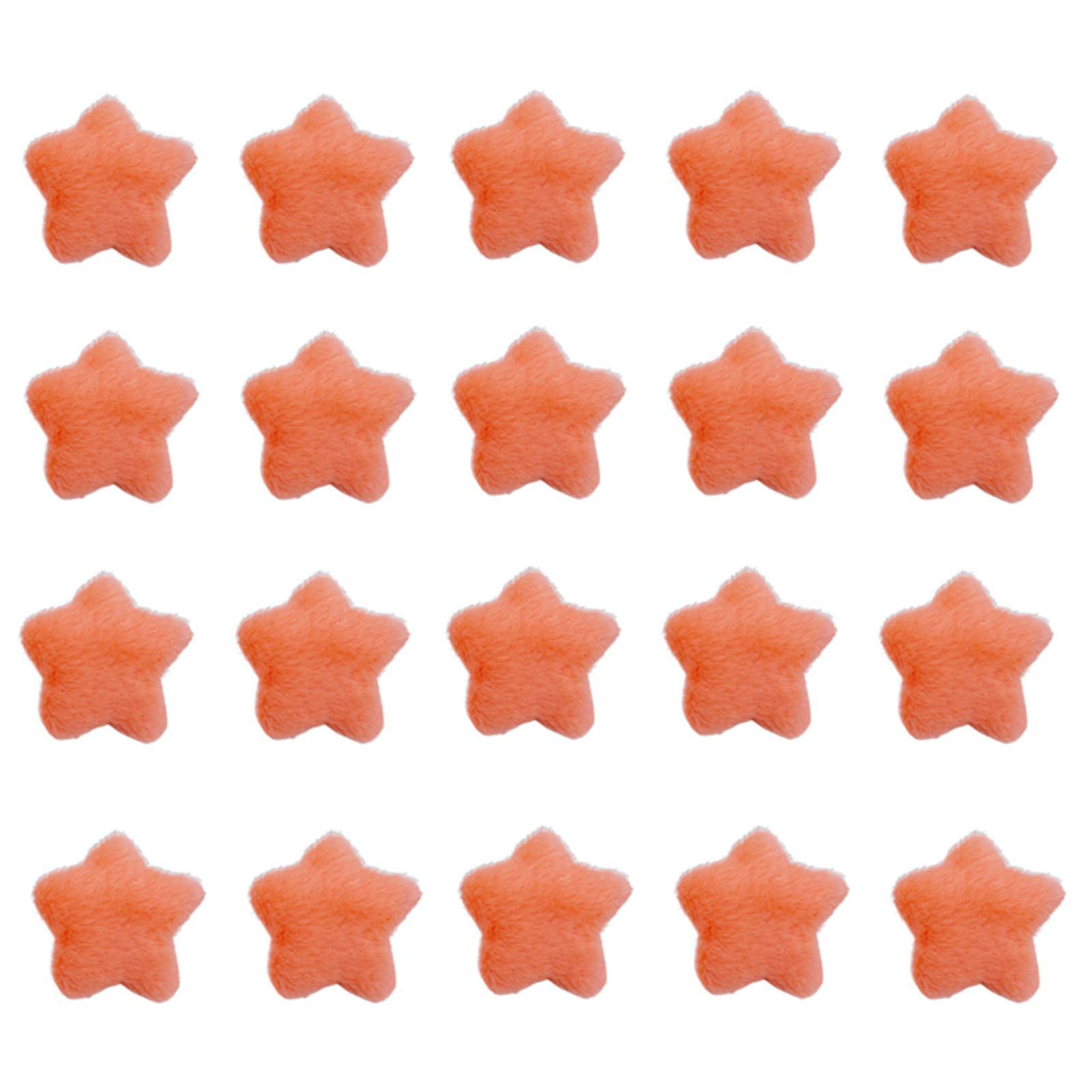 oringnat 20pcs Plush Padded Star for Hair Clip Making Craft Headbands Appliques Sewing Headwear Clothing Garment