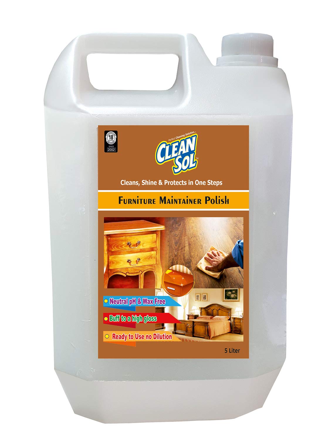 Cleansol Wood and Furniture Liquid Polish Shine 5 Liter (B08TX2VFYD) Amazon Price History, Amazon Price Tracker