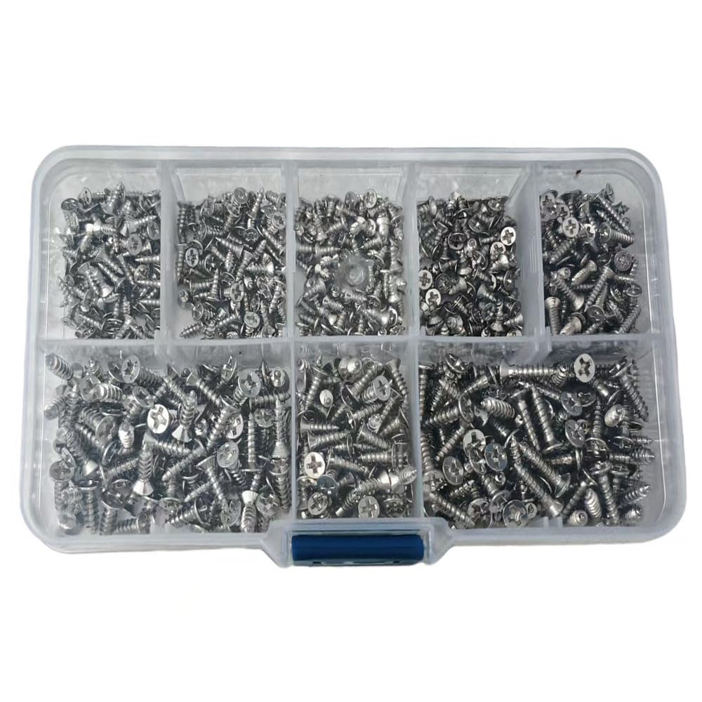 800 pieces countersunk self-tapping screws M2 M2.6 cross recess flat head wood screws
