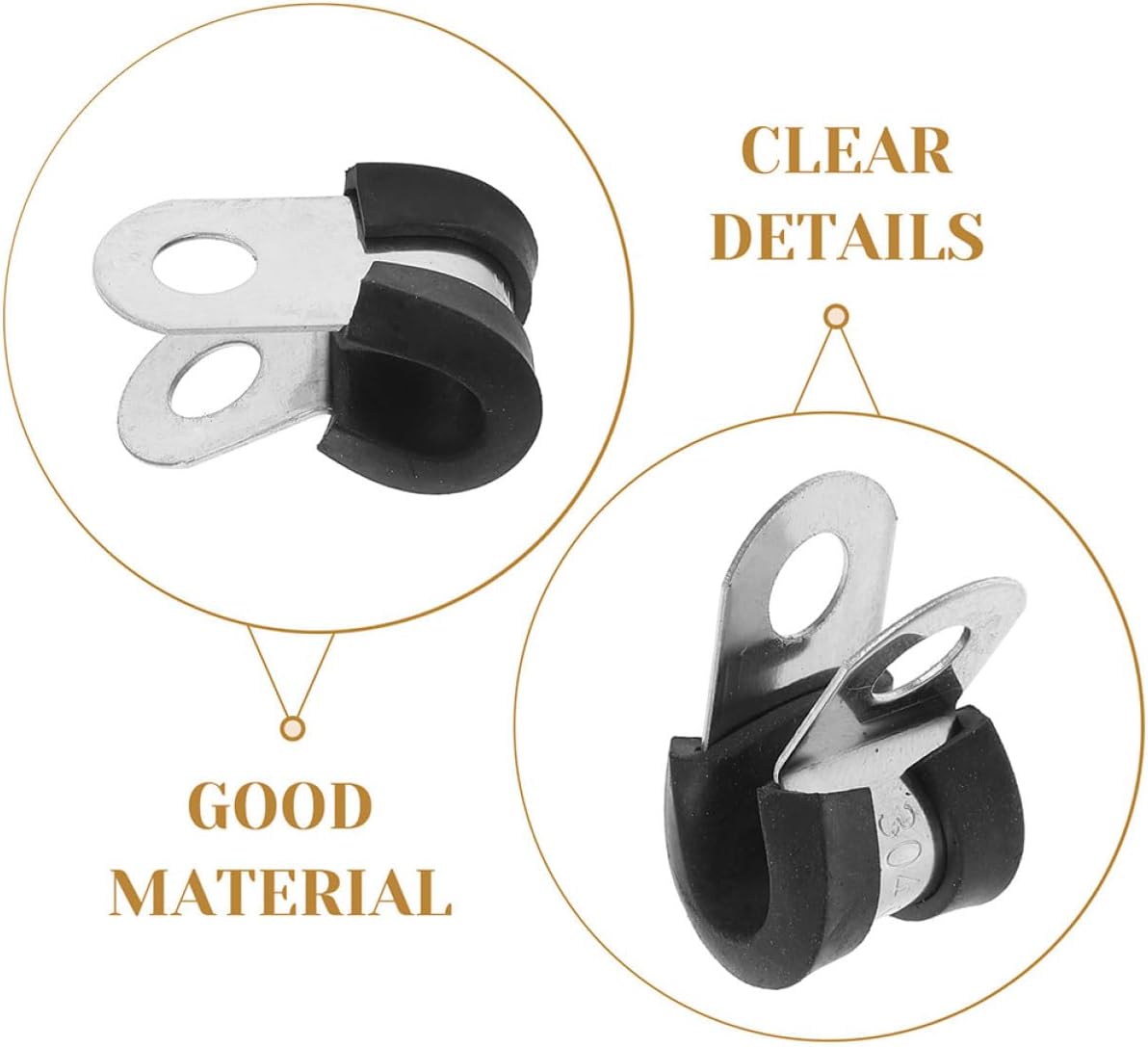 Balacoo 100Pcs Stainless Steel Cable Clamp Shaped Tube Strap Clamps for Secure Cable Fixation Easy Installation for Efficient Projects Durable Insulation and Optimized Grip Design