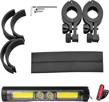 Surper Bright Bike Lights for Night Riding, Digital Display Bike Headlight, 1700 Lumens USB-C Rechargeable Bicycle Lights, Waterproof Ebike Headlight with Tail Light for MTB,Off-Road,City Riding