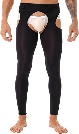 Mens Compression Pants Transparent Sports Yoga Leggings Workout Tights Sheer Hot Pants